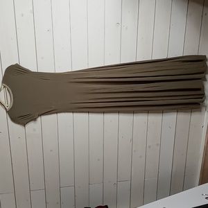 Michael Kors - Cap Sleeve Maxi Dress - Olive Green w/Silver detail - XS